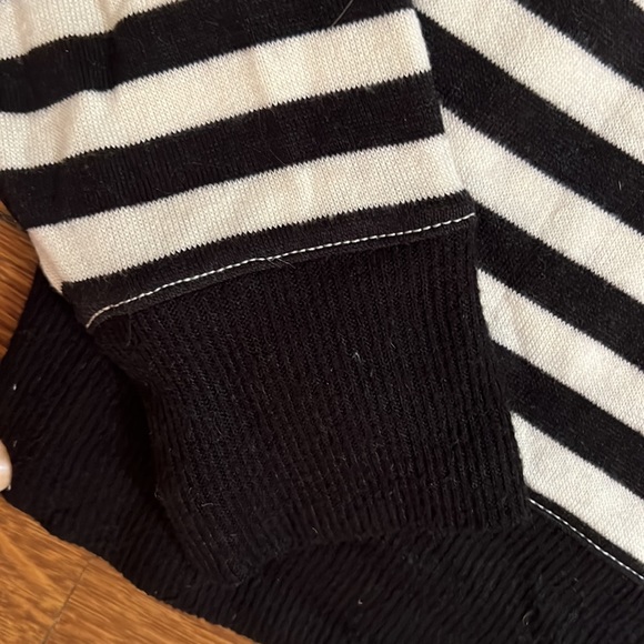 Black and white stripe j crew mock neck sweater - Picture 3 of 4